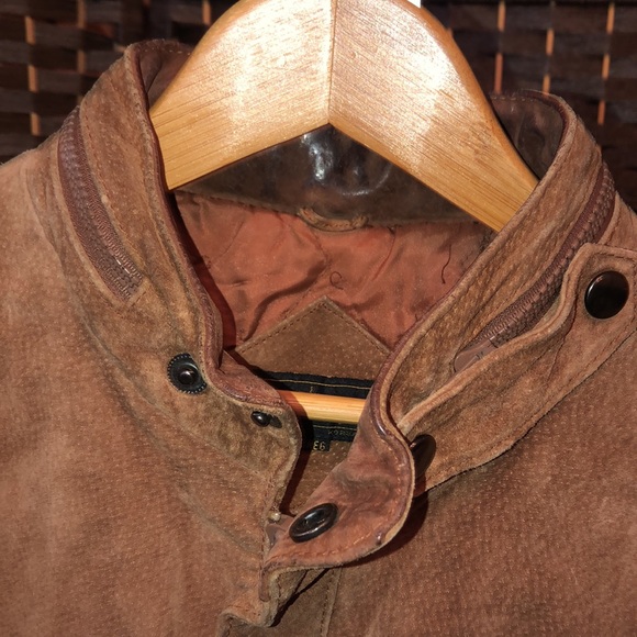 Vintage Men’s brown Suede Bomber Jacket - Distressed Size 42R Porsha by Winer - Picture 8 of 17